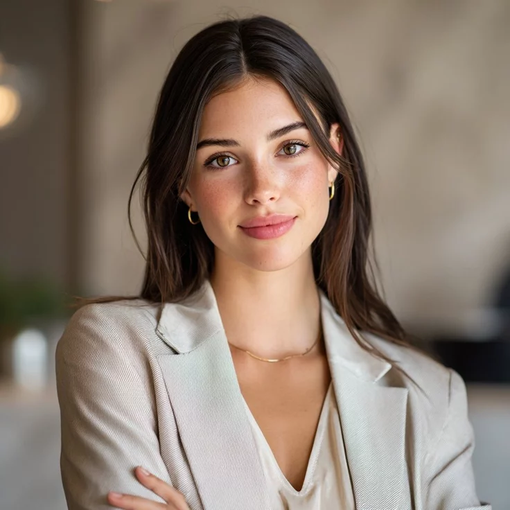Editorial Professional Headshot of a Stylish Young Woman